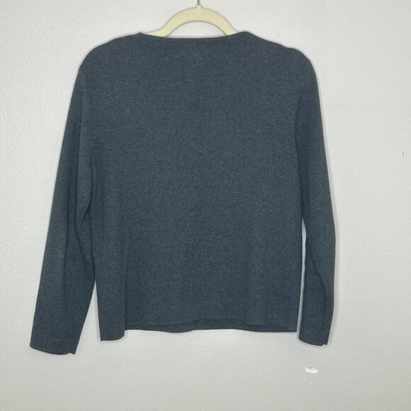 Vintage DESIGNERS ORIGINALS Petite Women's Heather Grey V-Neck Cardigan PM - Picture 5 of 7